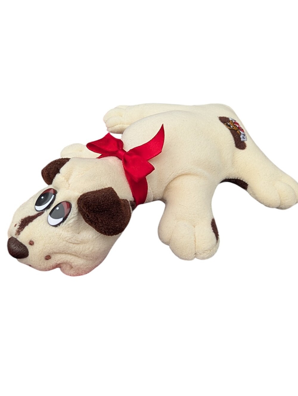 Vintage 1980’s Pound Puppies Dog Plush Stuffed Animal, Cream & Brown